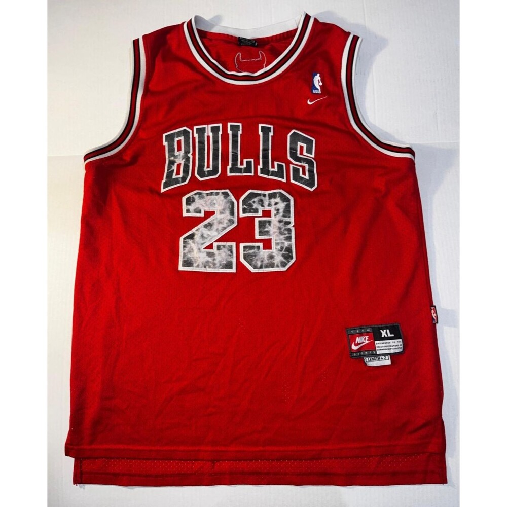 Vintage NBA Nike Chicago Bulls Michael Jordan #23 Black Jersey Mens XL
